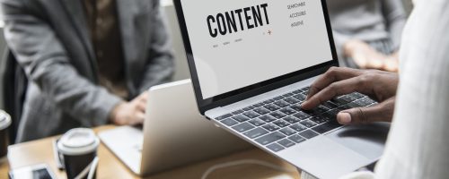 Content concept on a laptop screen